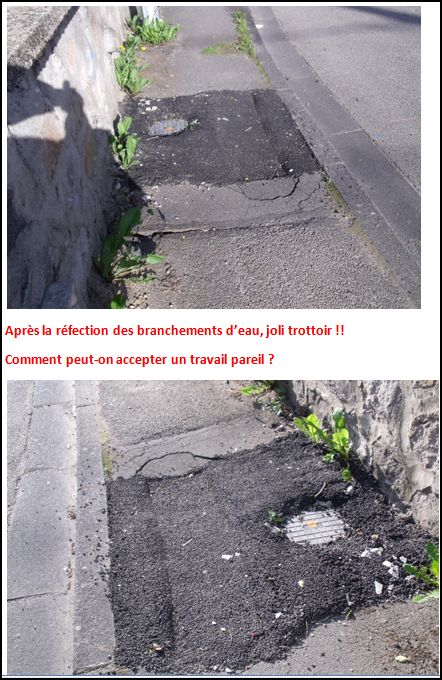 Les trottoirs apres les travaux