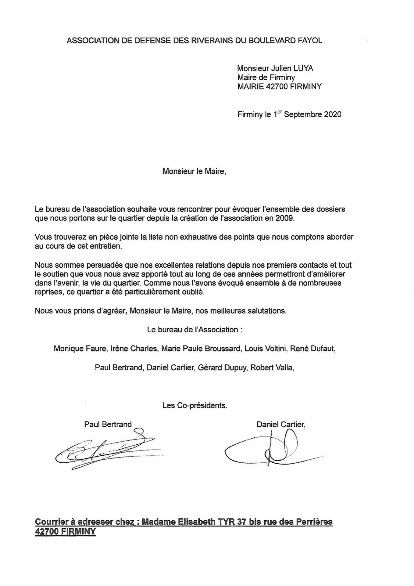 LETTRE A Mr LE MAIRE