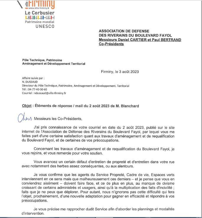 Lettre du Maire 03 08 2023 p1