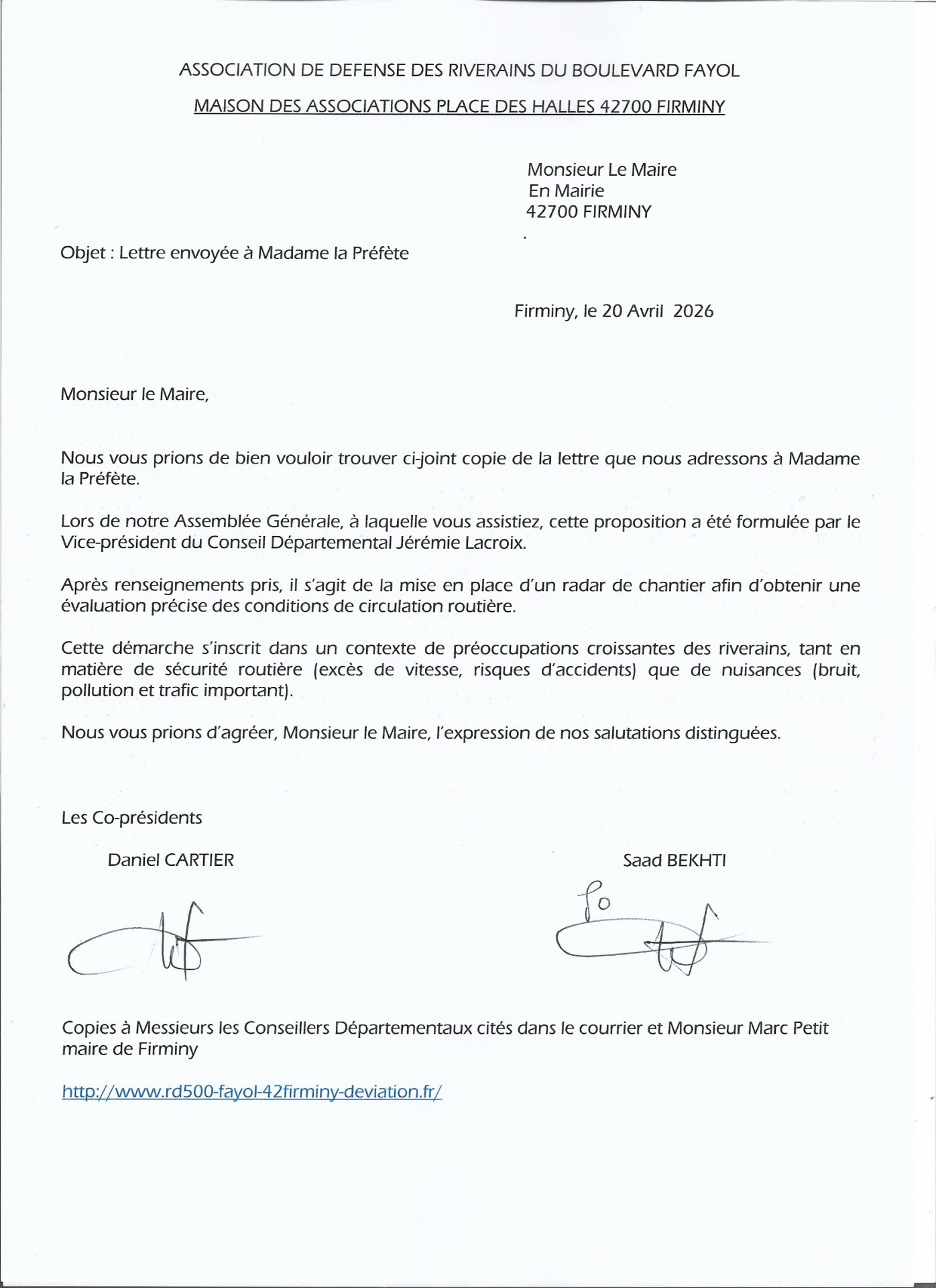 Lettre Maire de fy 20 04 2026
