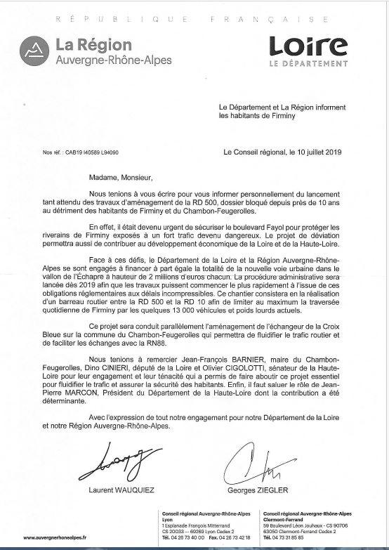 Lettre region et departement