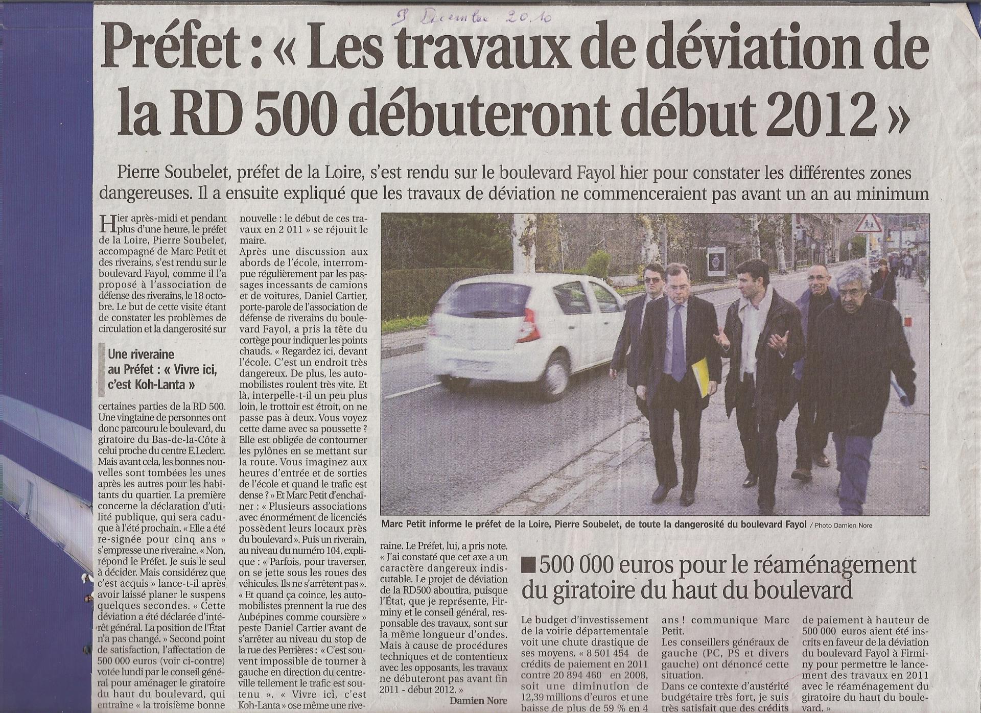 Visite du prefet 08 12 2010